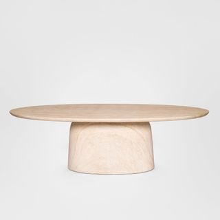 Corsica Oval Dining Table Ivory Travertine Look  - Outdoor