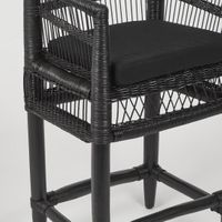 Livingstone Bar Stool Black/Black Cushion - Outdoor Under-Cover