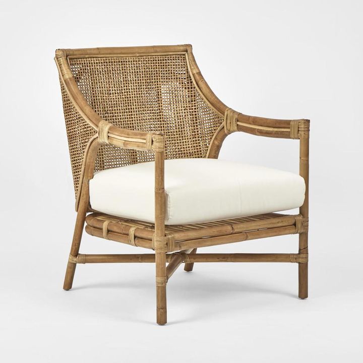 Havana Occasional ArmChair Rattan Cream Cushion