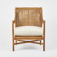 Havana Occasional Chair Rattan Cream Cushion