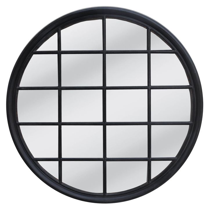 Hamptons Round Mirror 1.2x1.2m Black