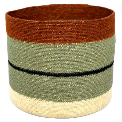 Sereda Woven Basket Green & Rust