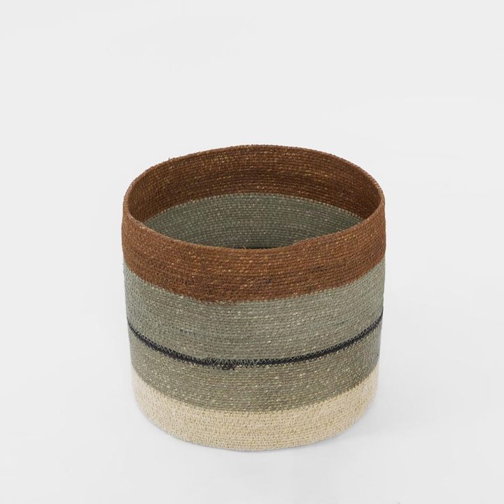 Sereda Woven Basket Green & Rust