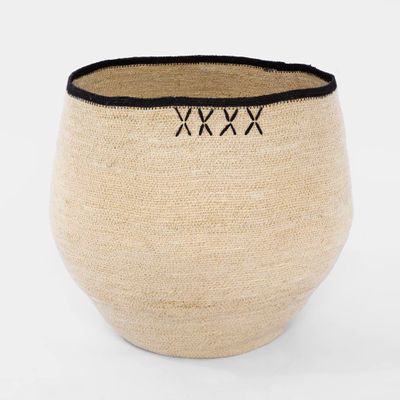 Cross Woven Basket Natural & Black