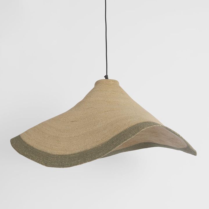 Amira Woven Pendant Shade Medium Natural & Green