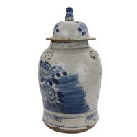 Lotus Porcelain Lidded Ginger Jar Large