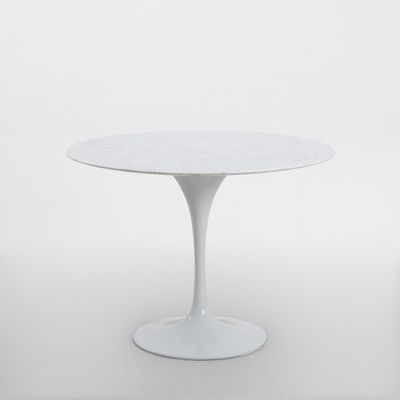 Aurora Round Dining Table Marble White 100cm