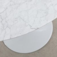 Aurora Round Dining Table Marble White 100cm