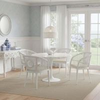 Aurora Round Dining Table Marble White 120cm