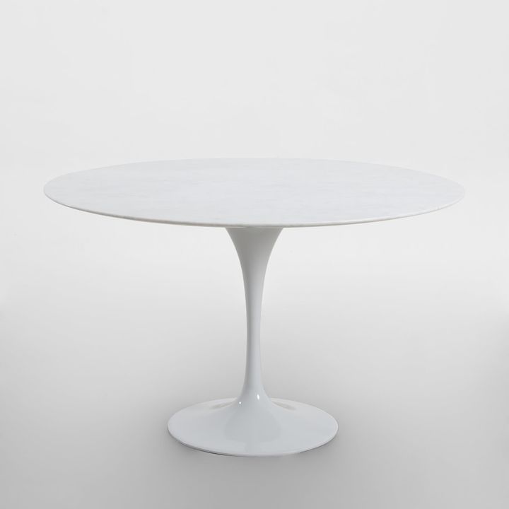 Aurora Round Dining Table Marble White 120cm