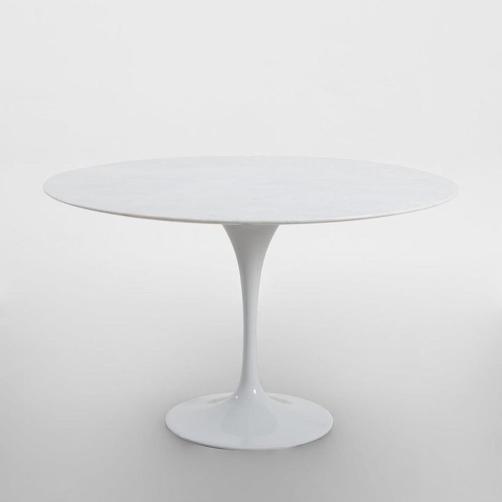Aurora Round Dining Table Marble White 120cm