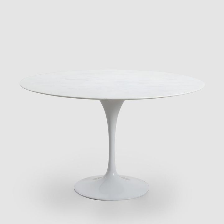 Aurora Round Dining Table Marble White 120cm