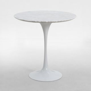 Aurora Round Side Table Marble White