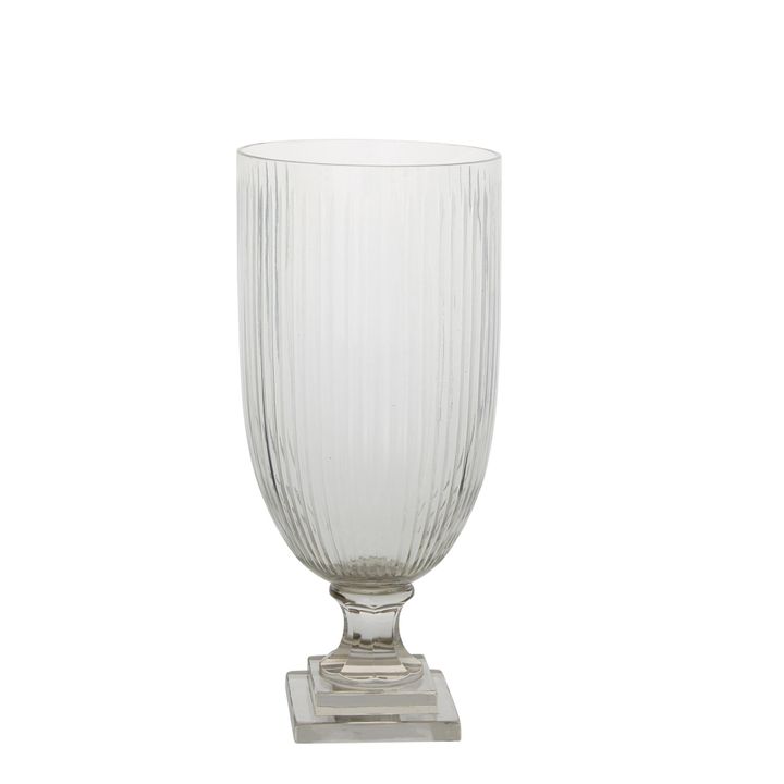 Cello Strip Cut Glass Urn Clear