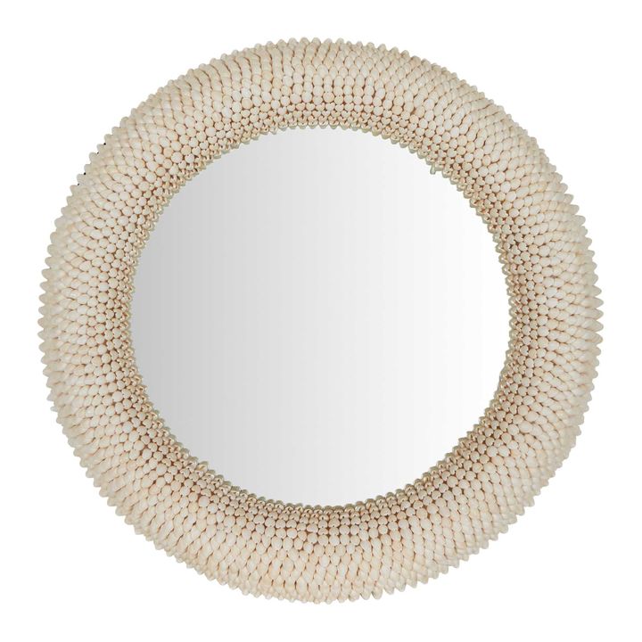 Terrigal Round Mirror 76x76cm Cream