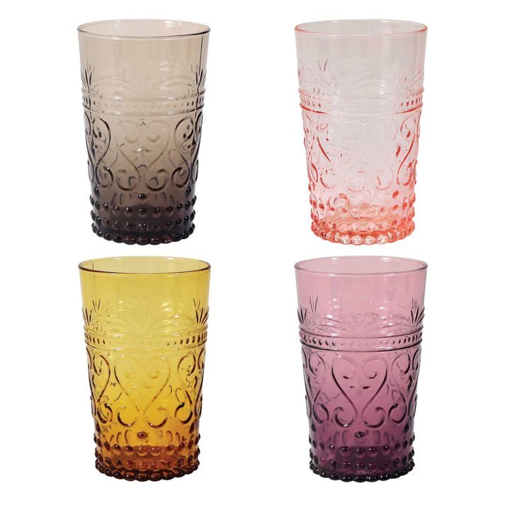 Drinking Glass Set of 4 Moroccan Sunset 12oz