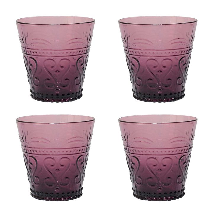 Drinking Glass Set of 4 Amethyst 8oz