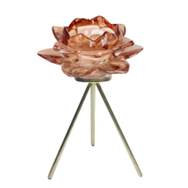 Rose Tealight Holder on Stand Tall Terra