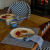 Gingham Placemat Set Of 4  Blueberry