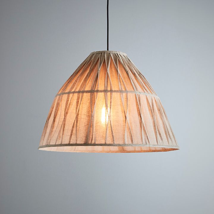 Viscount - Natural - Pleated Round Linen Pendant Light