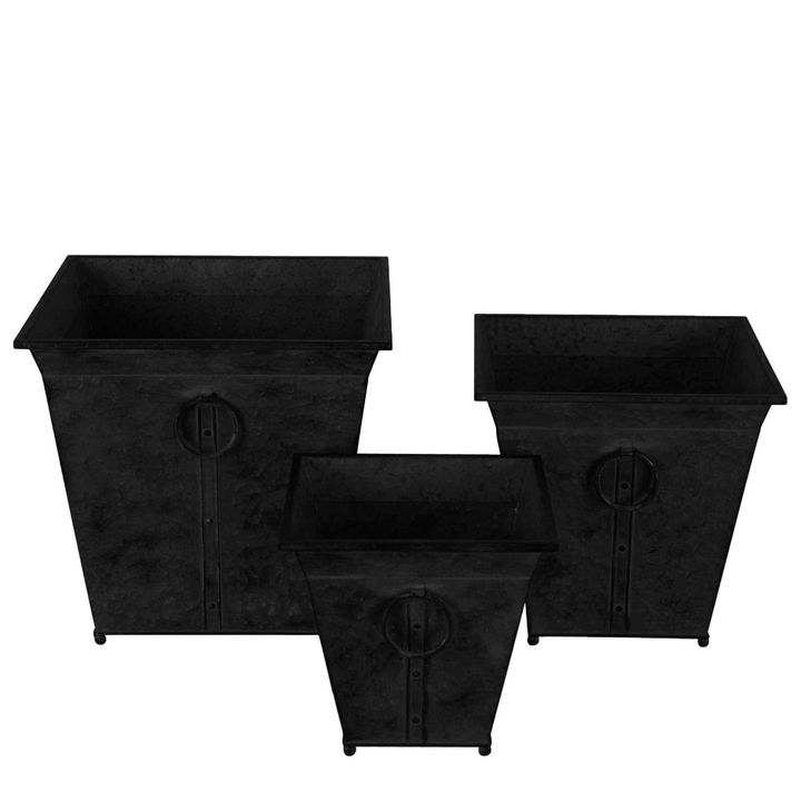 Iron Square Planter Black Set of 3 QUALITY ISSUE