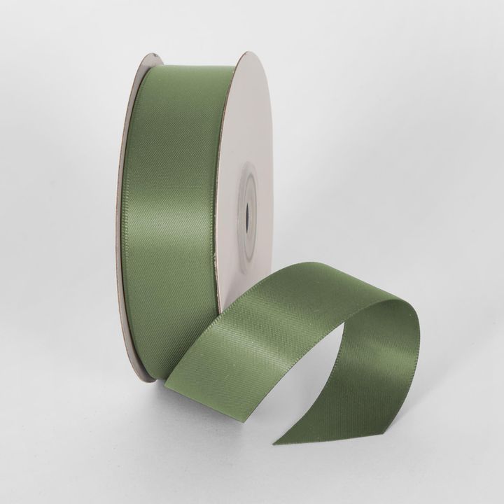 Sage Green 25mm Double Sided Satin Ribbon 25 Yards - P577