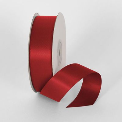Red 25mm Double Sided Satin Ribbon 25 Yards - P299
