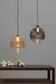 Onda - Smoke Grey/Clear Two-tone Gradient - Medium Rippled Glass Ball Pendant Light