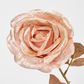 Pink with Champagne Gold Glitter Christmas Venus Rose with 2 sets of Leaves