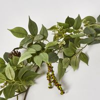 6ft Green Ficus Fittonia Berry Garland