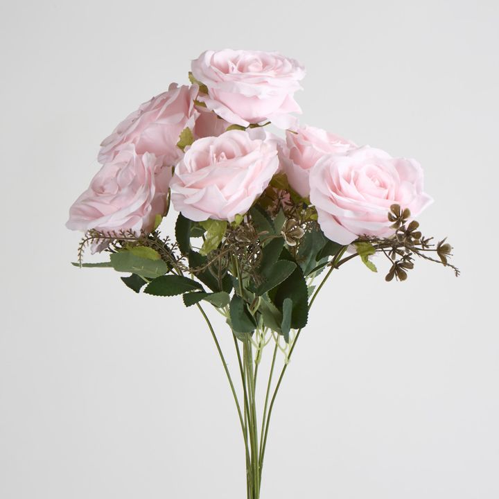 Deep Powder Pink Rose Bouquet x 9