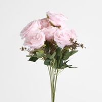 Deep Powder Pink Rose Bouquet x 9