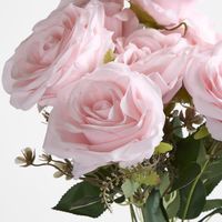 Deep Powder Pink Rose Bouquet x 9