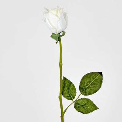 White Real Touch Rose Bud