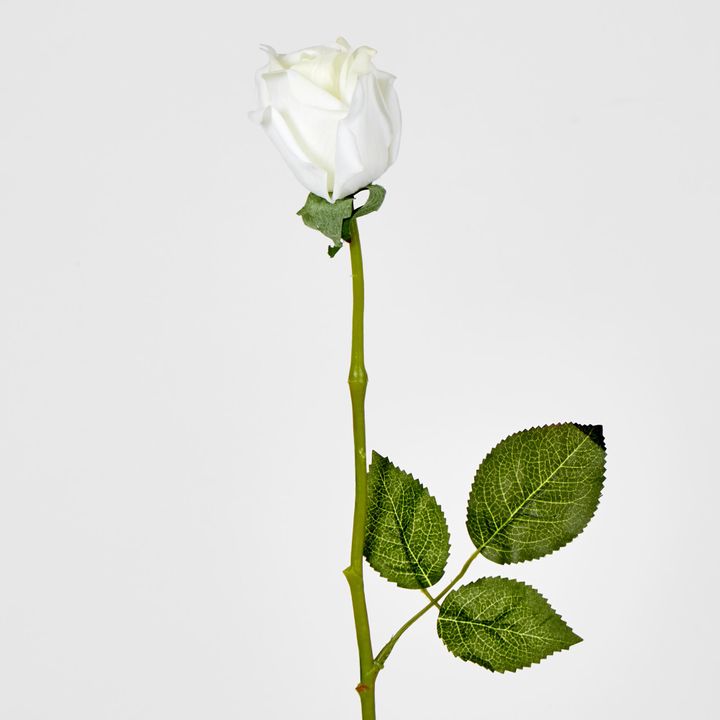 White Real Touch Rose Bud