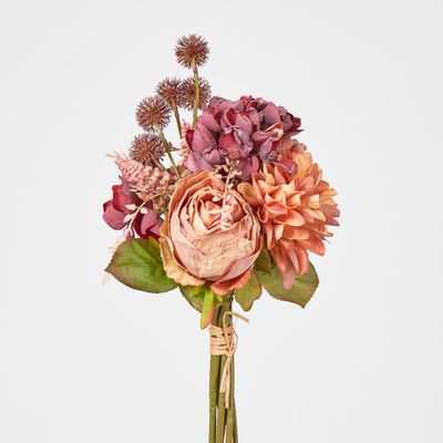 Mauve Dried Rose Chrysanthemum Hydrangea Bouquet