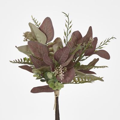 Brown Green Leaf Bundle Bouquet with Eucalyptus Fern