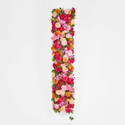 Flower Table Runner Pink and Orange