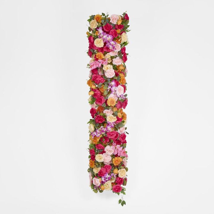 Flower Table Runner Pink and Orange