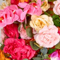 Flower Table Runner Pink and Orange