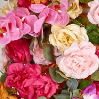 Flower Table Runner Pink and Orange