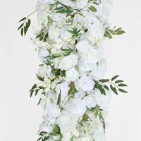 Flower Table Runner White