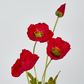 Red Poppy Spray 3 Flowers 1 bud