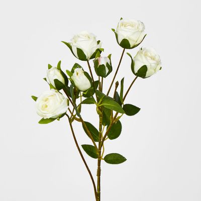 White RoseBud Spray x 7