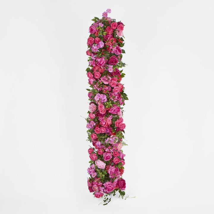 Fuchsia Hot Pink Rose Camelia Blossom  Flower Runner 45x200cm
