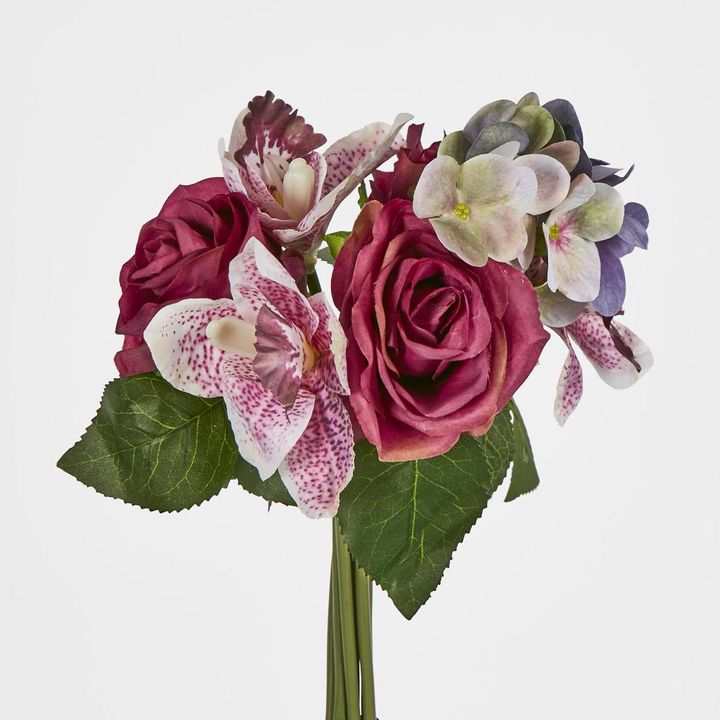 Dark Mauve Hydrangea and Cymbidium Orchid bouquet