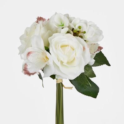 White Rose Hydrangea and Cymbidium Orchid bouquet