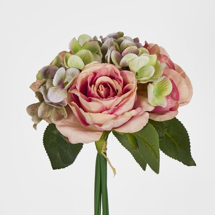 Peach Rose & Hydrangea Bouquet