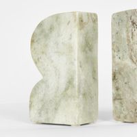 Cooper Marble Bookend Beige & White