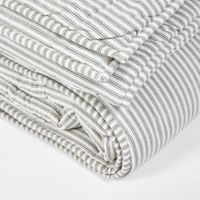 Ticking Throw Quilt 240x240 Grey